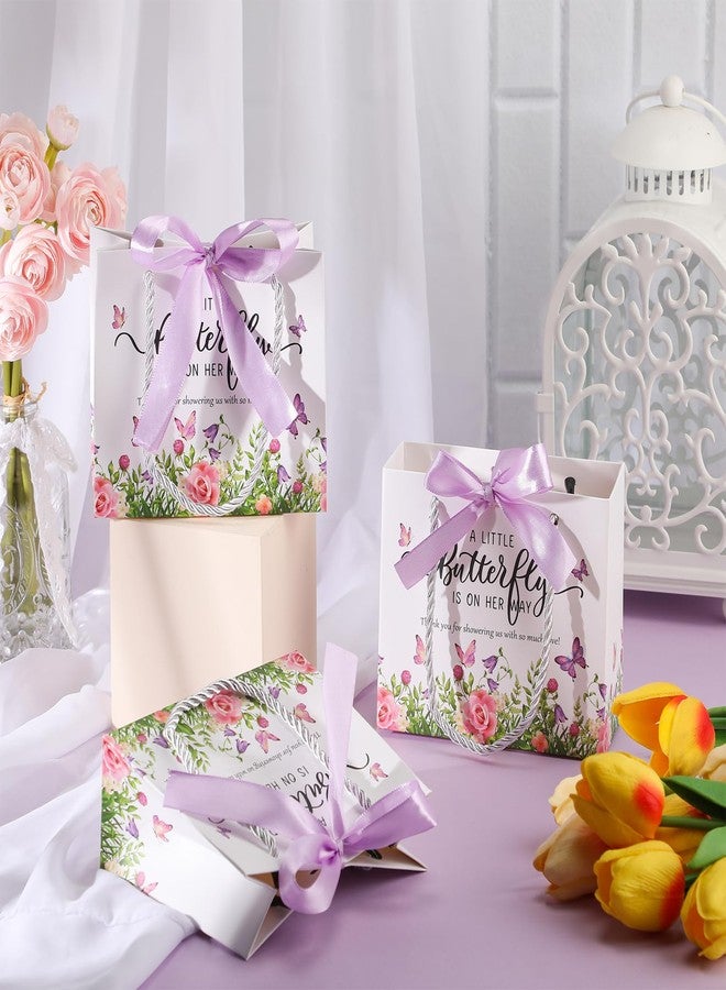 Spakon 25 Pack Butterfly Baby Shower Favors Gift Bags Goodie Bags with Handles and Bow Ribbon for Baby Shower Return Gift - Image 4